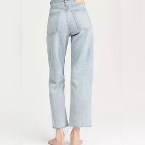 rag and bone maya high rise ankle straight fray hem size 26